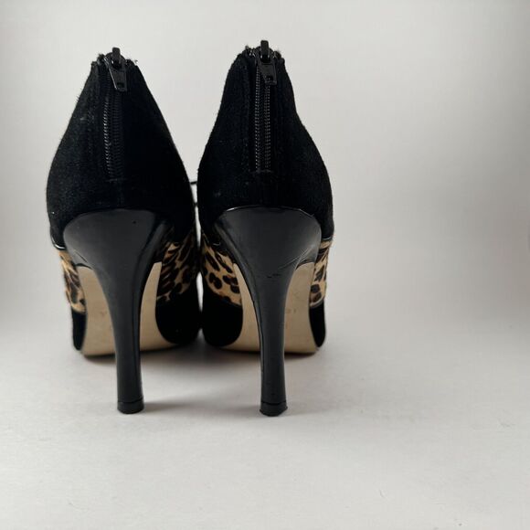 Isola Isabel exotic banded pump leopard print lace up leather stiletto sz 8 - Picture 5 of 9